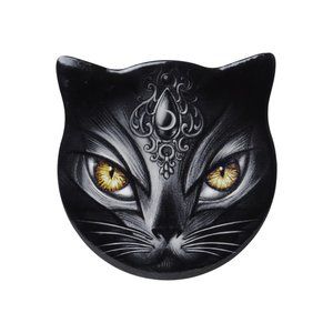 Alchemy Gothic Sacred Cat Black Ceramic Coaster